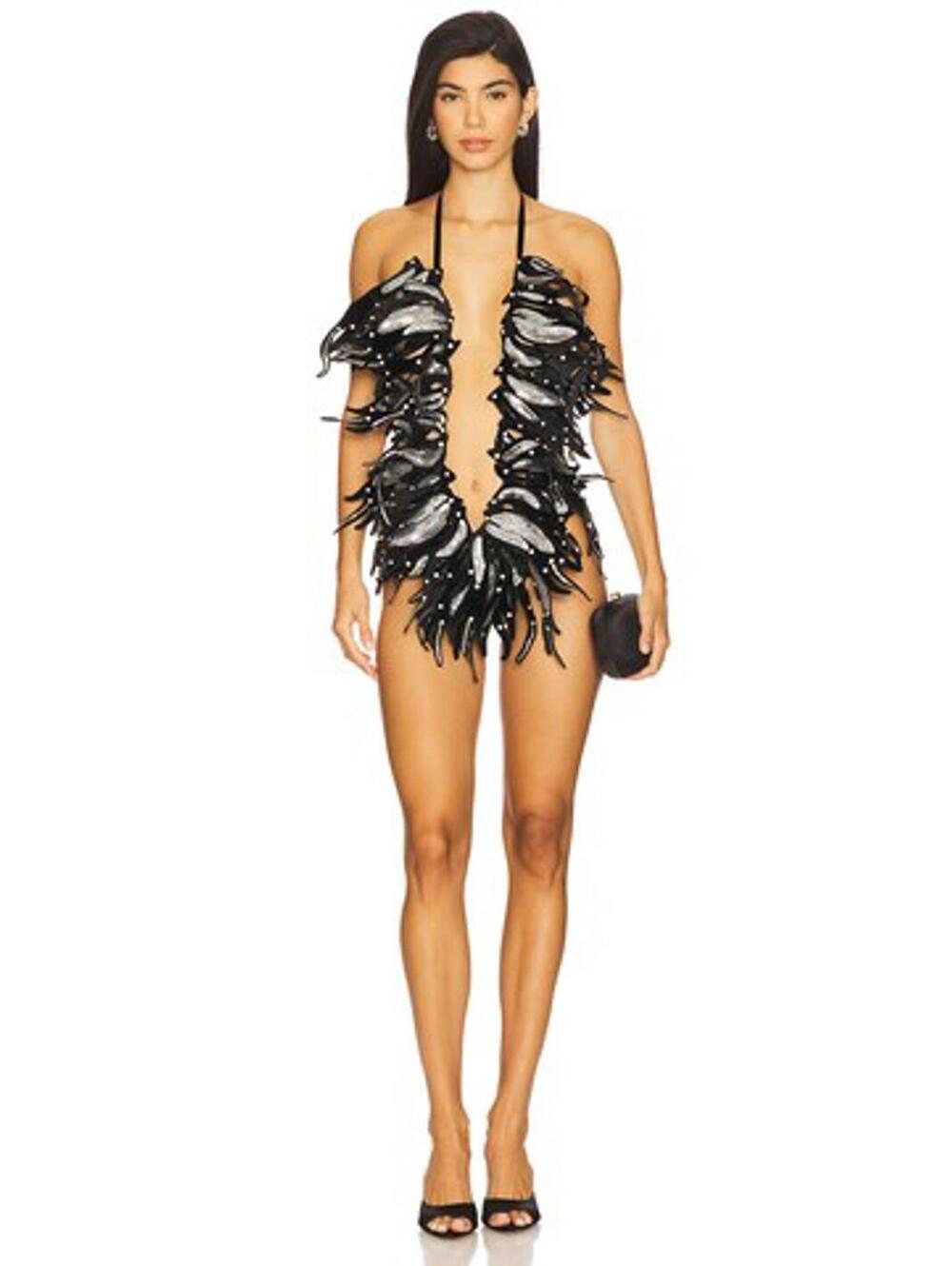 The Dolls House Liza Romper in Black